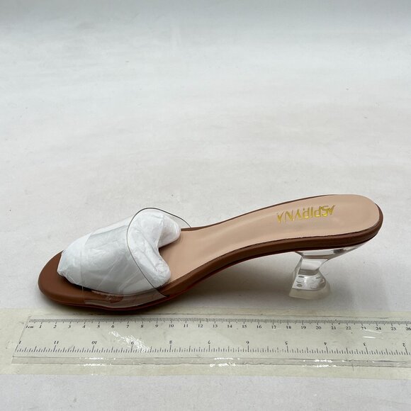 Brown Women Fashion Open Toe Slide Sandals Special Low Heel Slip on Mules